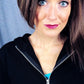 Zip Up Crop Hoodie, 'Savage Mermaid' Zipper Pull