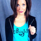 Zip Up Crop Hoodie, 'Savage Mermaid' Zipper Pull